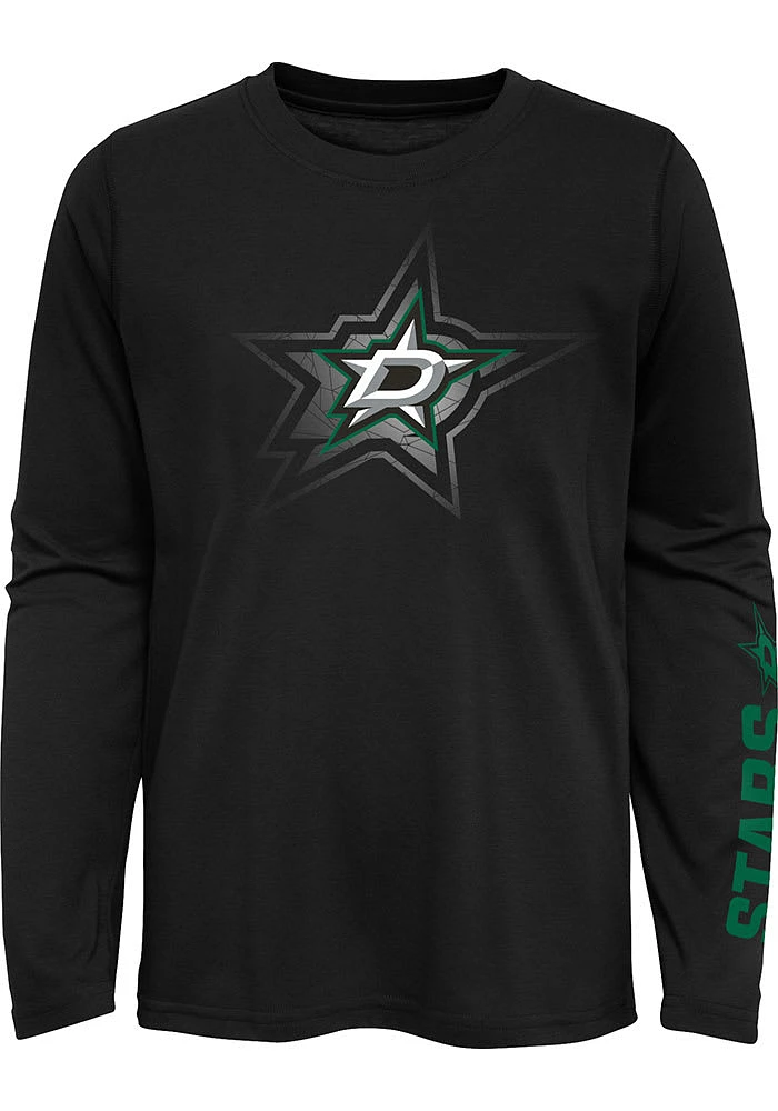 Dallas Stars Boys Black Stop The Clock Long Sleeve T-Shirt
