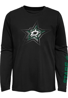 Dallas Stars Boys Black Stop The Clock Long Sleeve T-Shirt