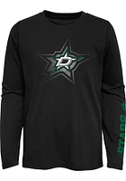 Dallas Stars Boys Black Stop The Clock Long Sleeve T-Shirt