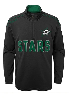 Dallas Stars Youth Black Attacking Zone Long Sleeve Quarter Zip Shirt