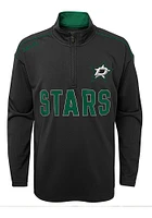 Dallas Stars Youth Black Attacking Zone Long Sleeve Quarter Zip Shirt