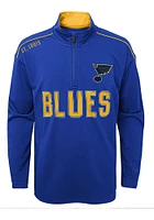 St Louis Blues Youth Blue Attacking Zone Long Sleeve Quarter Zip Shirt