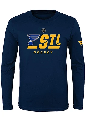 St Louis Blues Youth Blue Authentic Pro 2 Long Sleeve T-Shirt
