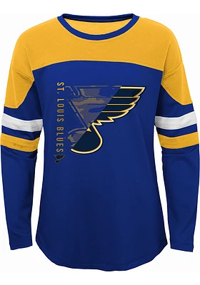 St Louis Blues Girls Blue Fan Edge Long Sleeve T-shirt
