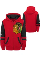 Chicago Blackhawks Toddler Faceoff Long Sleeve Full Zip Sweatshirt - Red