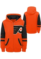 Philadelphia Flyers Boys Orange Faceoff Long Sleeve Full Zip Hooded Sweatshirt