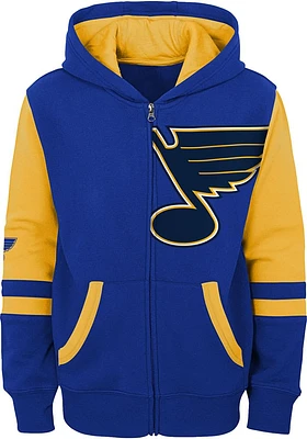 St Louis Blues Boys Blue Faceoff Long Sleeve Full Zip Hooded Sweatshirt