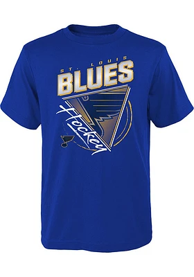 St Louis Blues Youth Blue Angled Attitude Short Sleeve T-Shirt