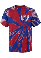 Kansas Jayhawks Youth Blue Pennant Tie Dye Short Sleeve T-Shirt