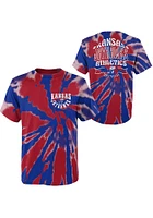 Kansas Jayhawks Youth Blue Pennant Tie Dye Short Sleeve T-Shirt