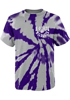 K-State Wildcats Youth Purple Pennant Tie Dye Short Sleeve T-Shirt