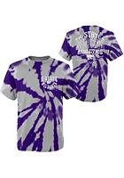 K-State Wildcats Youth Purple Pennant Tie Dye Short Sleeve T-Shirt