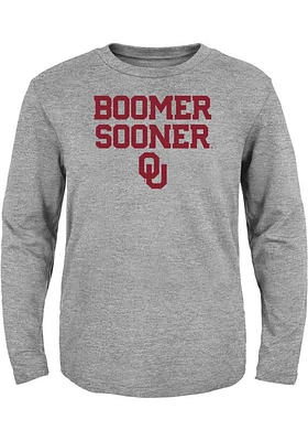 Oklahoma Sooners Youth Grey Boomer Sooner Long Sleeve T-Shirt
