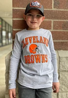 Cleveland Browns Youth Grey #1 Design Long Sleeve T-Shirt
