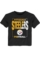 Pittsburgh Steelers Toddler Black Coin Toss Short Sleeve T-Shirt