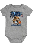 Outer Stuff Rumble the Bison Oklahoma City Thunder Baby Grey Game Player Short Sleeve One Piece