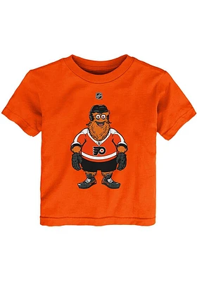 Gritty  Outer Stuff Philadelphia Flyers Toddler Orange Standing Mascot Short Sleeve T-Shirt
