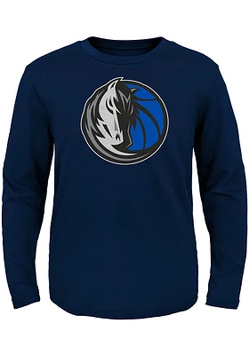 Dallas Mavericks Toddler Navy Blue Circle Ball Long Sleeve T-Shirt