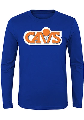 Cleveland Cavaliers Youth Blue Throwback Logo Long Sleeve T-Shirt