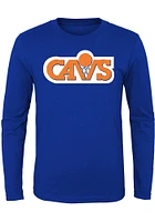Cleveland Cavaliers Youth Blue Throwback Logo Long Sleeve T-Shirt