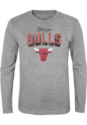 Chicago Bulls Youth Grey Couch Side Long Sleeve T-Shirt