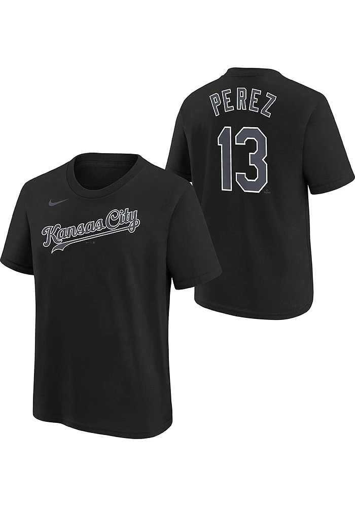 Salvador Perez Kansas City Royals Youth Black Refresh NN Player Tee