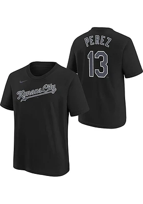 Salvador Perez Kansas City Royals Youth Black Refresh NN Player Tee