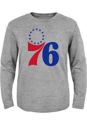 Philadelphia 76ers Toddler Grey 76 Logo Long Sleeve T-Shirt