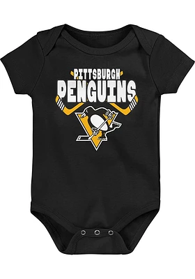 Pittsburgh Penguins Baby Black Across the Line Short Sleeve One Piece