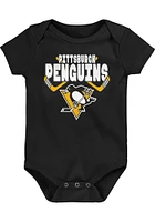 Pittsburgh Penguins Baby Black Across the Line Short Sleeve One Piece