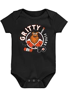 Outer Stuff Gritty Philadelphia Flyers Baby Black Ready to Play Short Sleeve One Piece