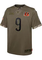 Joe Burrow Cincinnati Bengals Youth Olive Nike Salute To Service Game Football Jersey