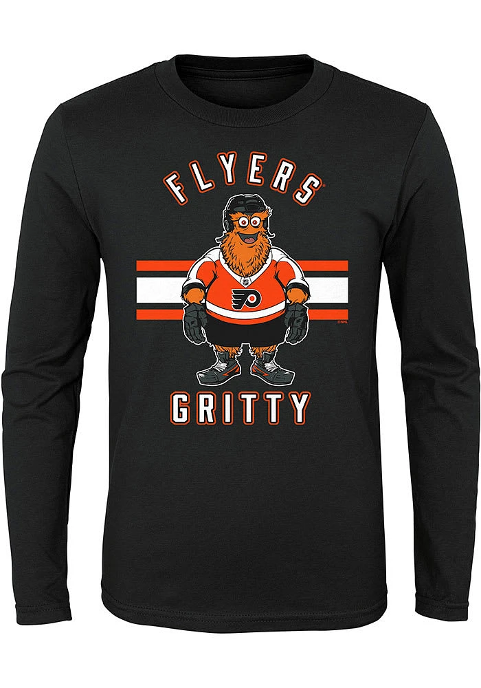 Gritty Outer Stuff Philadelphia Flyers Boys Black Life Long Sleeve T-Shirt