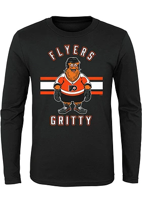 Gritty  Outer Stuff Philadelphia Flyers Boys Black Life Long Sleeve T-Shirt