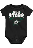 Dallas Stars Baby Black Overlap Design Short Sleeve One Piece