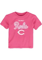 Cincinnati Reds Toddler Girls Pink Big Game Short Sleeve T-Shirt