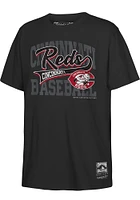 Mitchell and Ness Cincinnati Reds Boys Black Retro Sweeper Short Sleeve T-Shirt