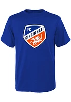FC Cincinnati Youth Blue Slogan Back Short Sleeve T-Shirt