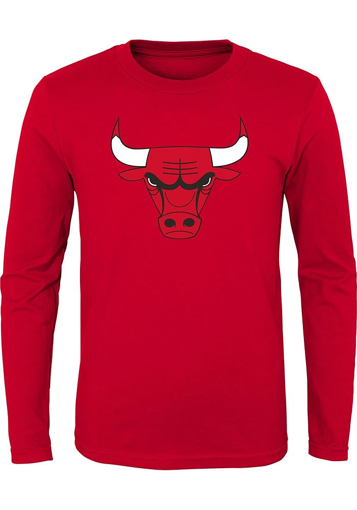 Chicago Bulls Youth Red Primary Logo Long Sleeve T-Shirt