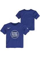 Nike Detroit Pistons Boys Blue Mixtape Logo Short Sleeve T-Shirt