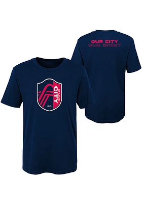 St Louis City SC Boys Navy Blue Our Short Sleeve T-Shirt
