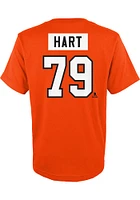 Carter Hart Philadelphia Flyers Youth Orange Name and Number Player Tee