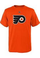 Carter Hart Philadelphia Flyers Youth Orange Name and Number Player Tee
