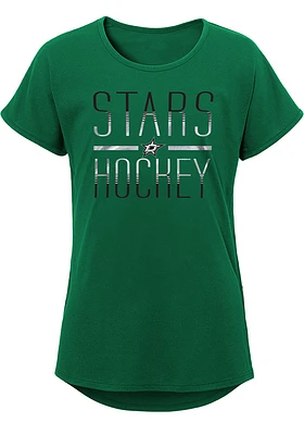 Dallas Stars Girls Green Glory Short Sleeve Tee