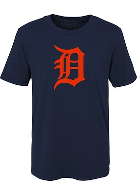 Detroit Tigers Boys Navy Blue Primary Logo Short Sleeve T-Shirt