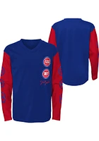 Detroit Pistons Youth Blue Golden Long Sleeve Fashion T-Shirt