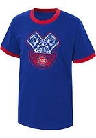Detroit Pistons Youth Blue Hoop City Contrast Short Sleeve Fashion T-Shirt