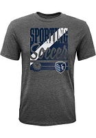 Sporting Kansas City Youth Grey Classico Short Sleeve Fashion T-Shirt