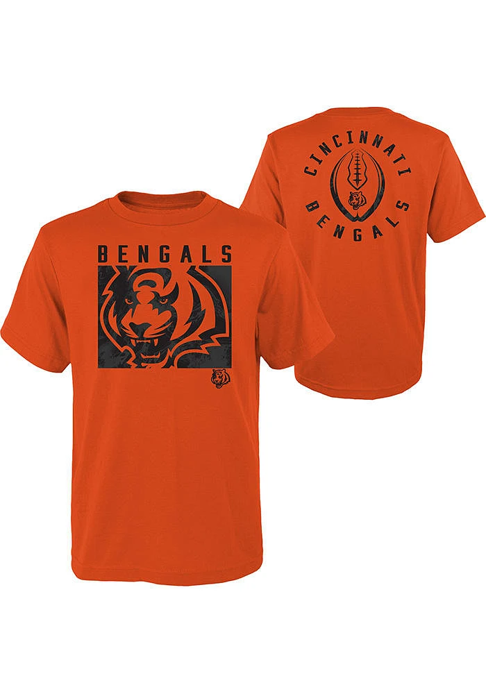 Cincinnati Bengals Youth Orange Liquid Camo Short Sleeve T-Shirt