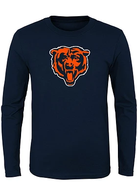 Chicago Bears Youth Navy Blue Primary Logo Long Sleeve T-Shirt